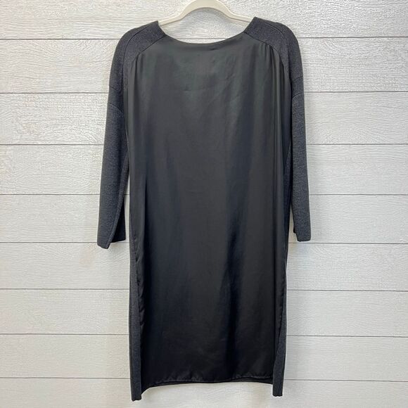 Vince Wool Charcoal Grey Mixed Media Sweater Dress Size M - Picture 7 of 10